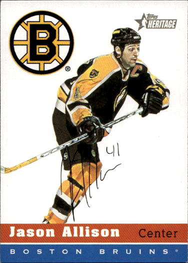 JASON ALLISON 00-01 Topps Heritage (lehce světlá spodní hrana)
