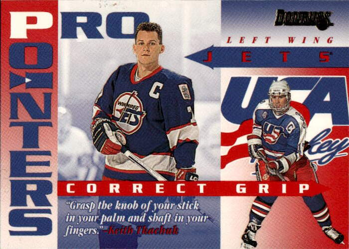 Pro Pointers KEITH TKACHUK 95-96 Donruss (tocha barvy zezadu)