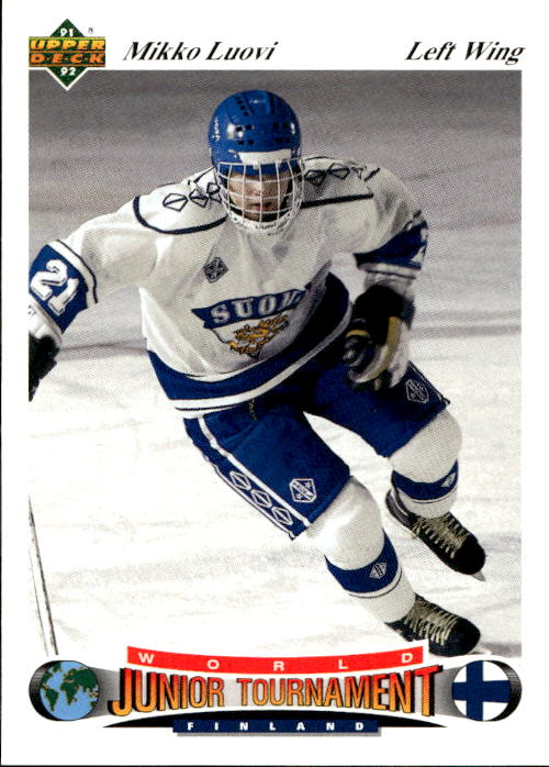 World Junior Champions MIKKO LUOVI 91-92 Upper Deck Czech