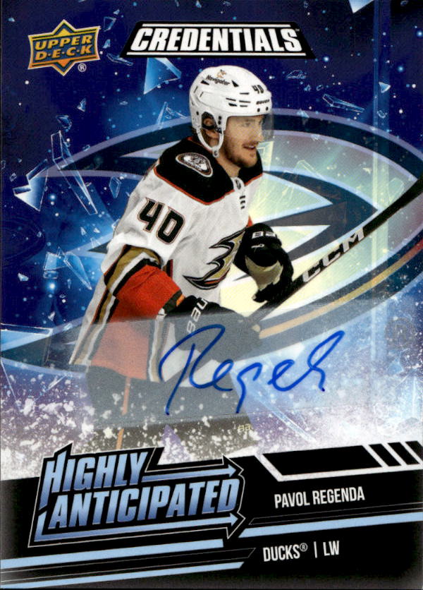 Auto Rookie Highly Anticipated PAVOL REGENDA 22-23 UD Credentials
