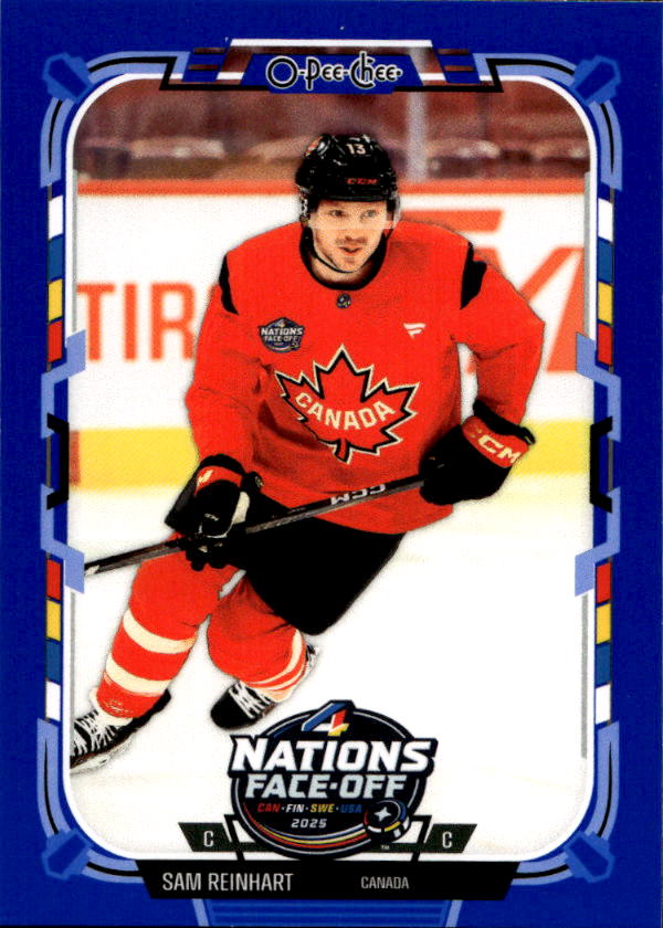 Blue Border 4 Nations Face-Off SAM REINHART 25-26 UD O-Pee-Chee OPC