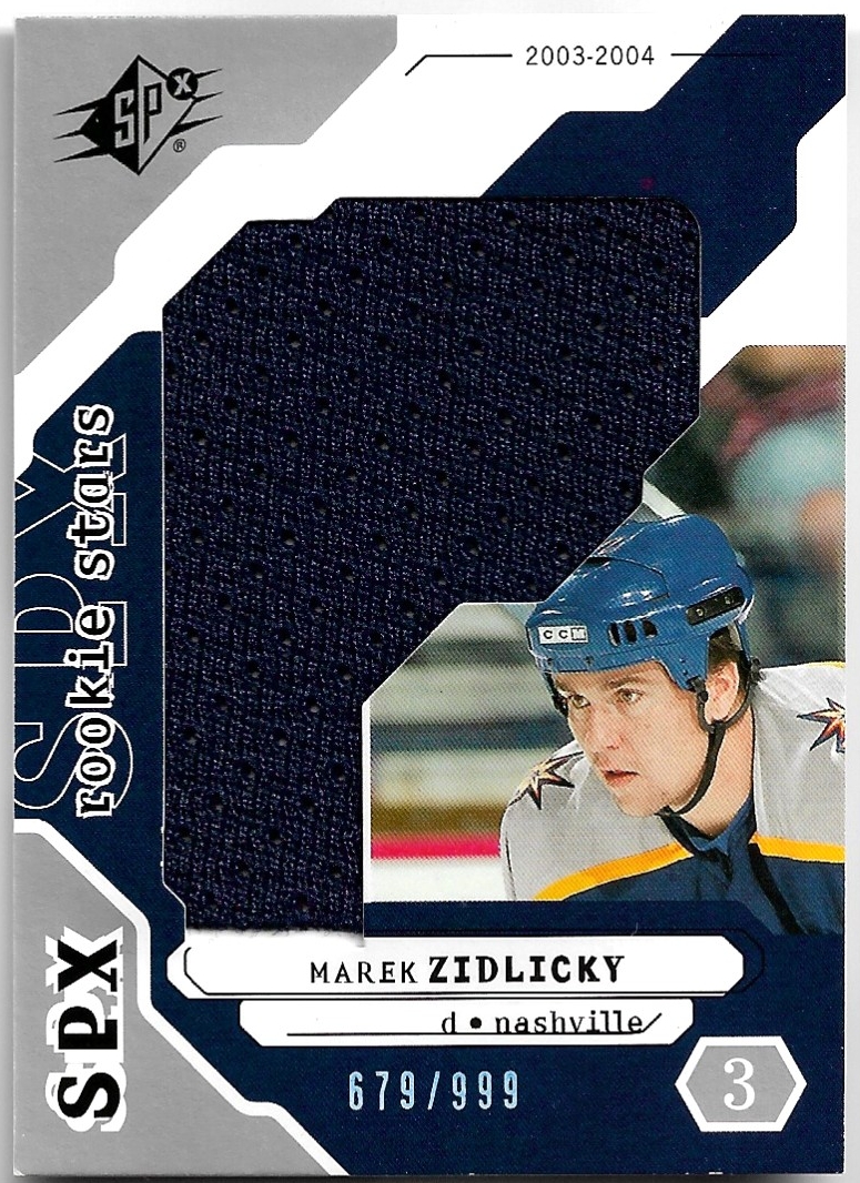 Jersey Rookie Stars MAREK ŽIDLICKÝ 03-04 UD SPx /999