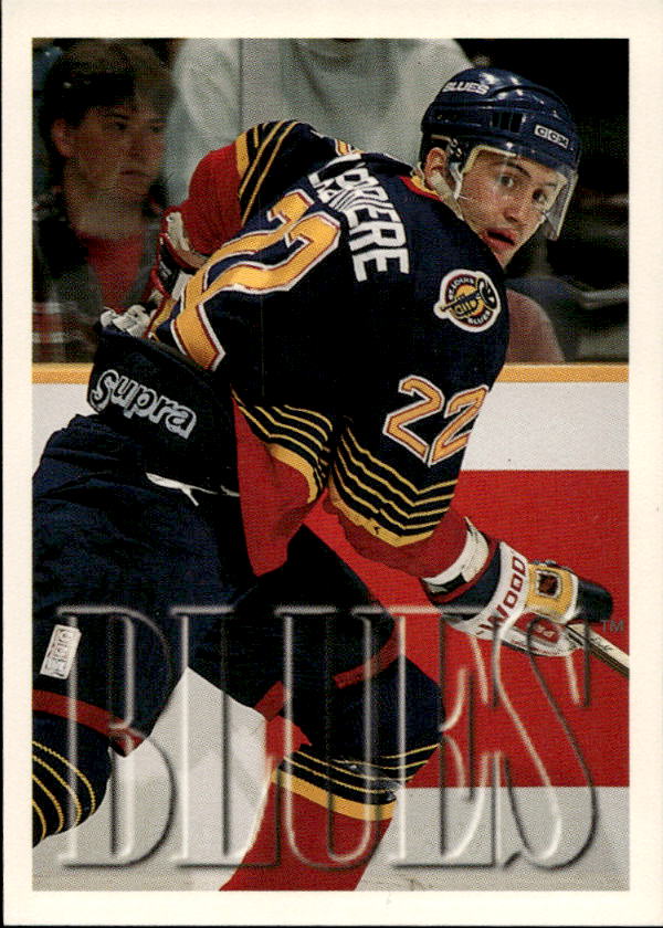 IAN LAPERRIERE 95-96 Topps (chybí potisk na přední straně - chyba tisku)