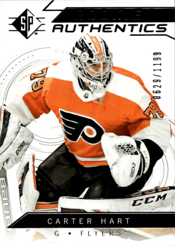 Rookie Authentics CARTER HART 18-19 UD SP Hockey /1199