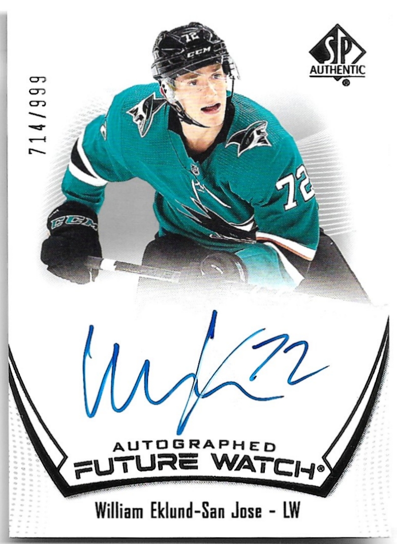 Auto Rookie Future Watch WILLIAM EKLUND 21-22 UD SP Authentic /999