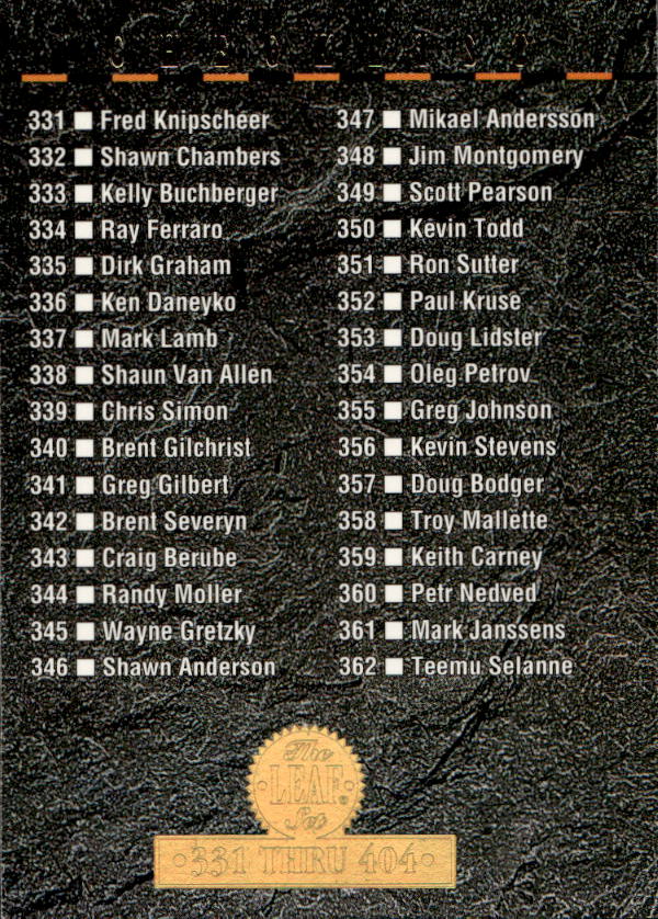 Checklist 94-95 Leaf