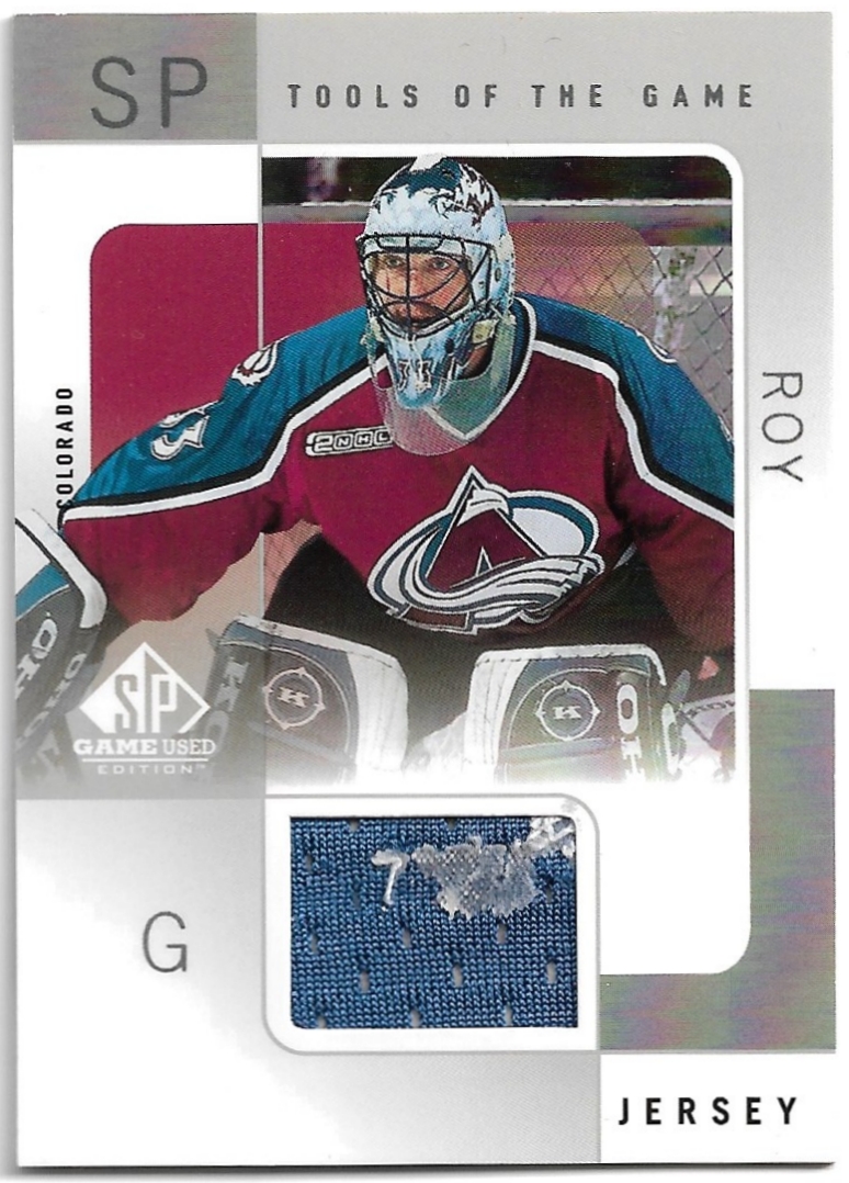Jersey Tools of the Game PATRICK ROY 00-01 UD SP Game Used (lepidlo na dresu z výroby)