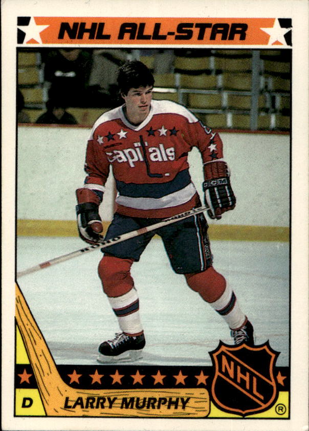 Sticker LARRY MURPHY 87-88 Topps (špatný horní růžek)