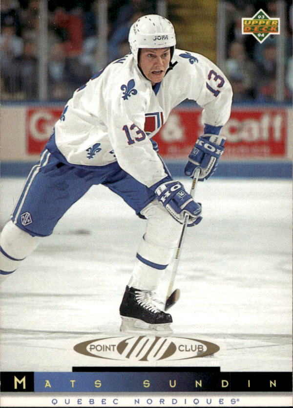100 Point Club MATS SUNDIN 93-94 Upper Deck
