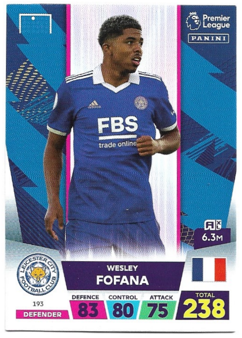WESLEY FOFANA 2023 Panini Adrenalyn XL Premier League