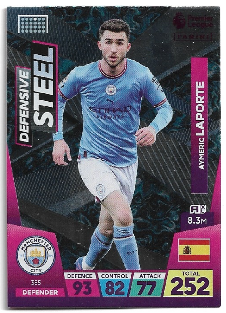 Defensive Steel AYMERIC LAPORTE 2023 Panini Adrenalyn XL Premier League