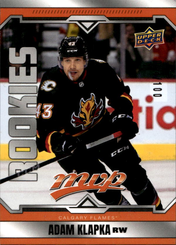 Rookie Orange ADAM KLAPKA 24-25 UD MVP /100