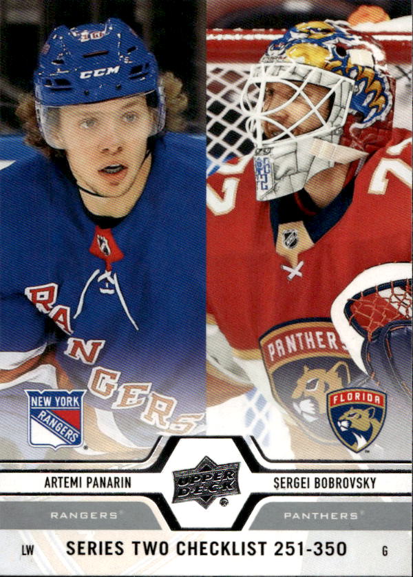 Checklist ARTEMI PANARIN/SERGEI BOBROVSKY 19-20 UD Series 1