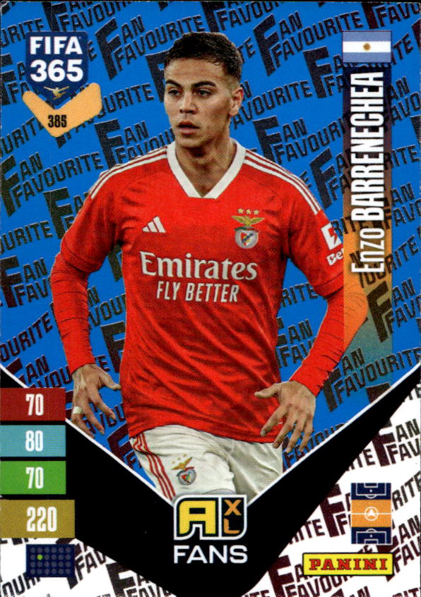 Blue Fan Favourite ENZO BARRENECHEA 2027 Panini FIFA 365 (horší růžek)