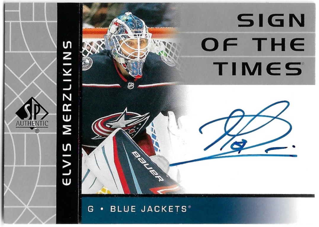 Auto 2002-03 Retro Sign of the Times ELVIS MERZLIKINS 22-23 UD SP Authentic