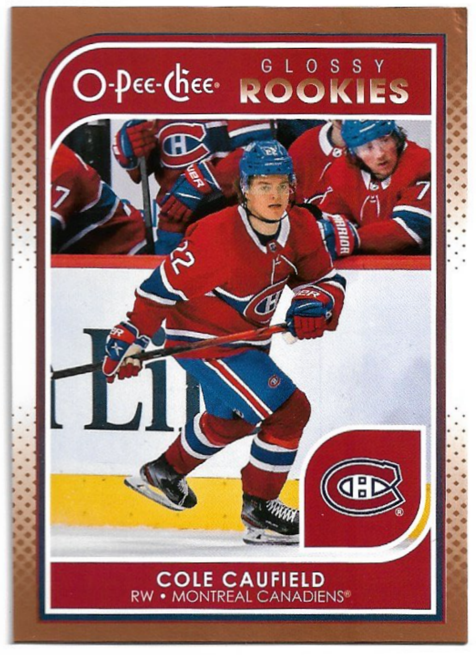 Glossy Rookies Bronze COLE CAUFIELD 21-22 UD Series 1 (poškození sleva)