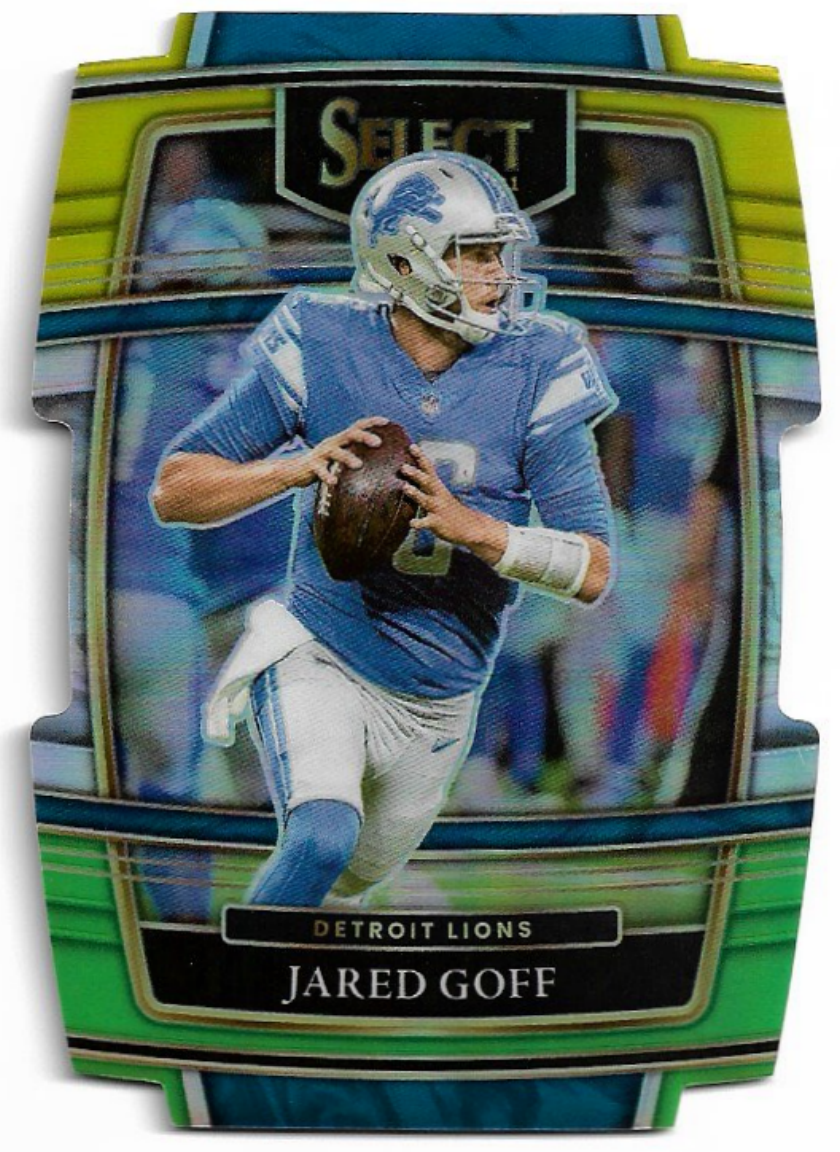 Green Yellow Die-Cut Concourse JARED GOFF 2021 Panini Select Football
