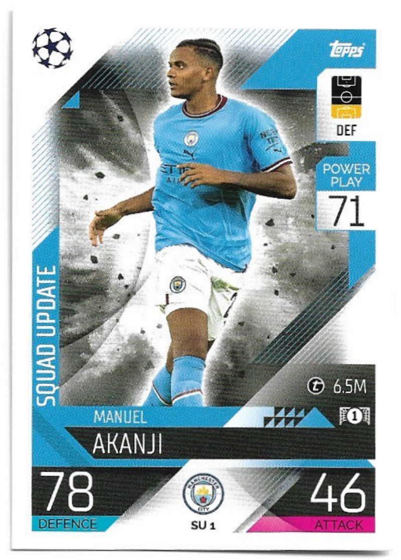 Squad Update MANUEL AKANJI 2023 Match Attax Extra UCL