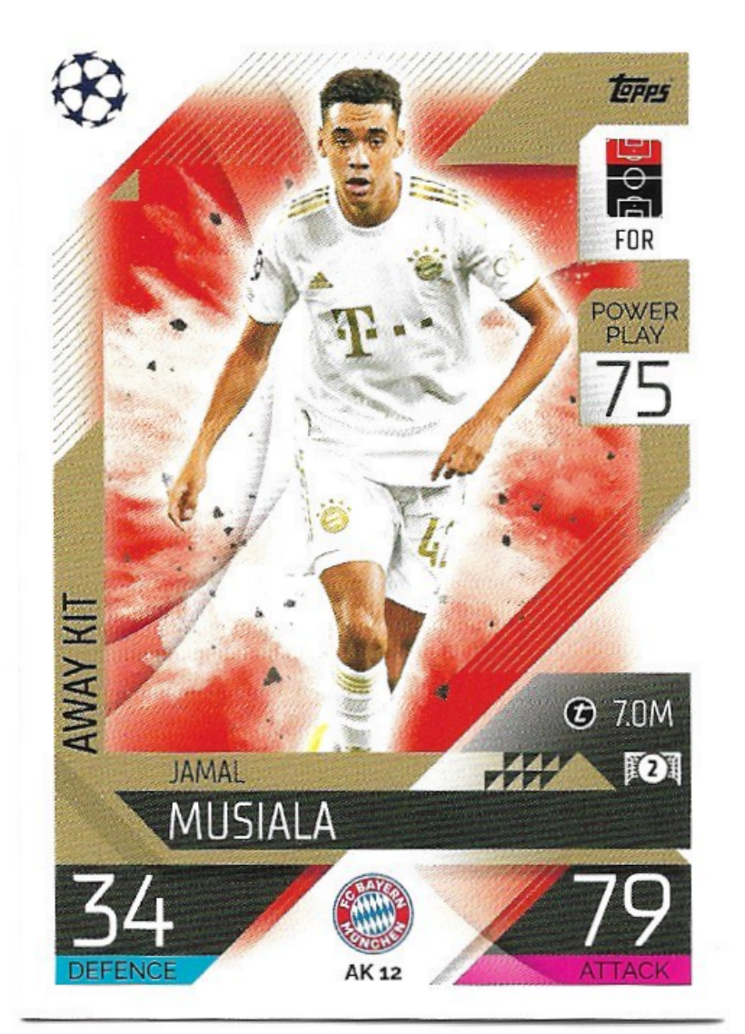 Away Kit JAMAL MUSIALA 2023 Match Attax Extra UCL