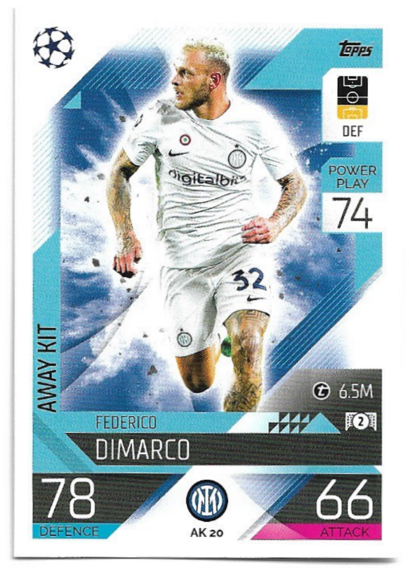 Away Kit FEDERICO DIMARCO 2023 Match Attax Extra UCL