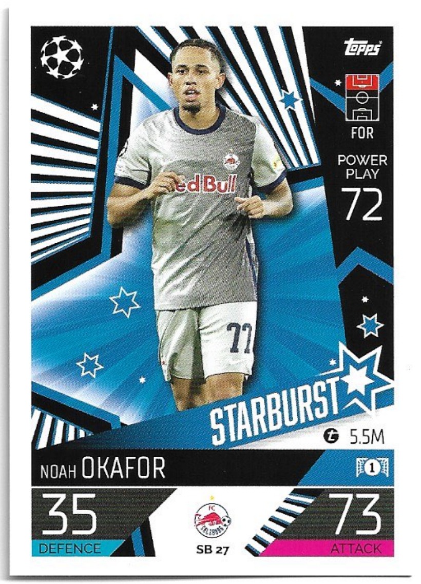 Starburst NOAH OKAFOR 2023 Match Attax Extra UCL