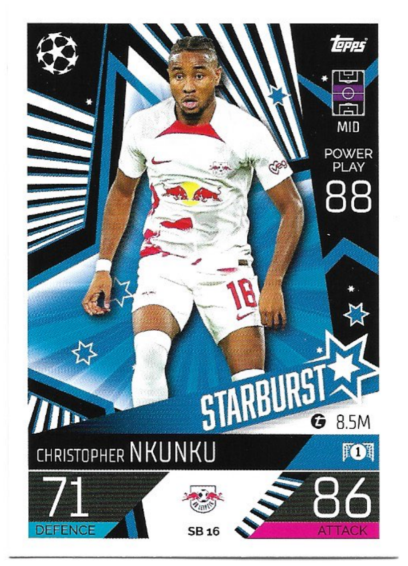 Starburst CHRISTOPHER NKUNKU 2023 Match Attax Extra UCL