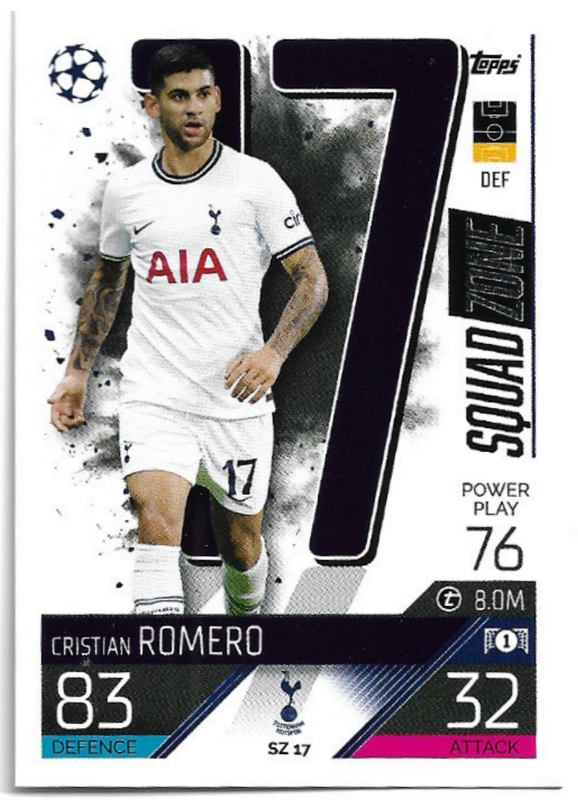 Squad Zone CRISTIAN ROMERO 2023 Match Attax Extra UCL