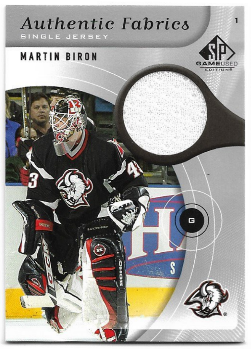 Jersey Authentic Fabrics MARTIN BIRON 05-06 UD SP Game Used