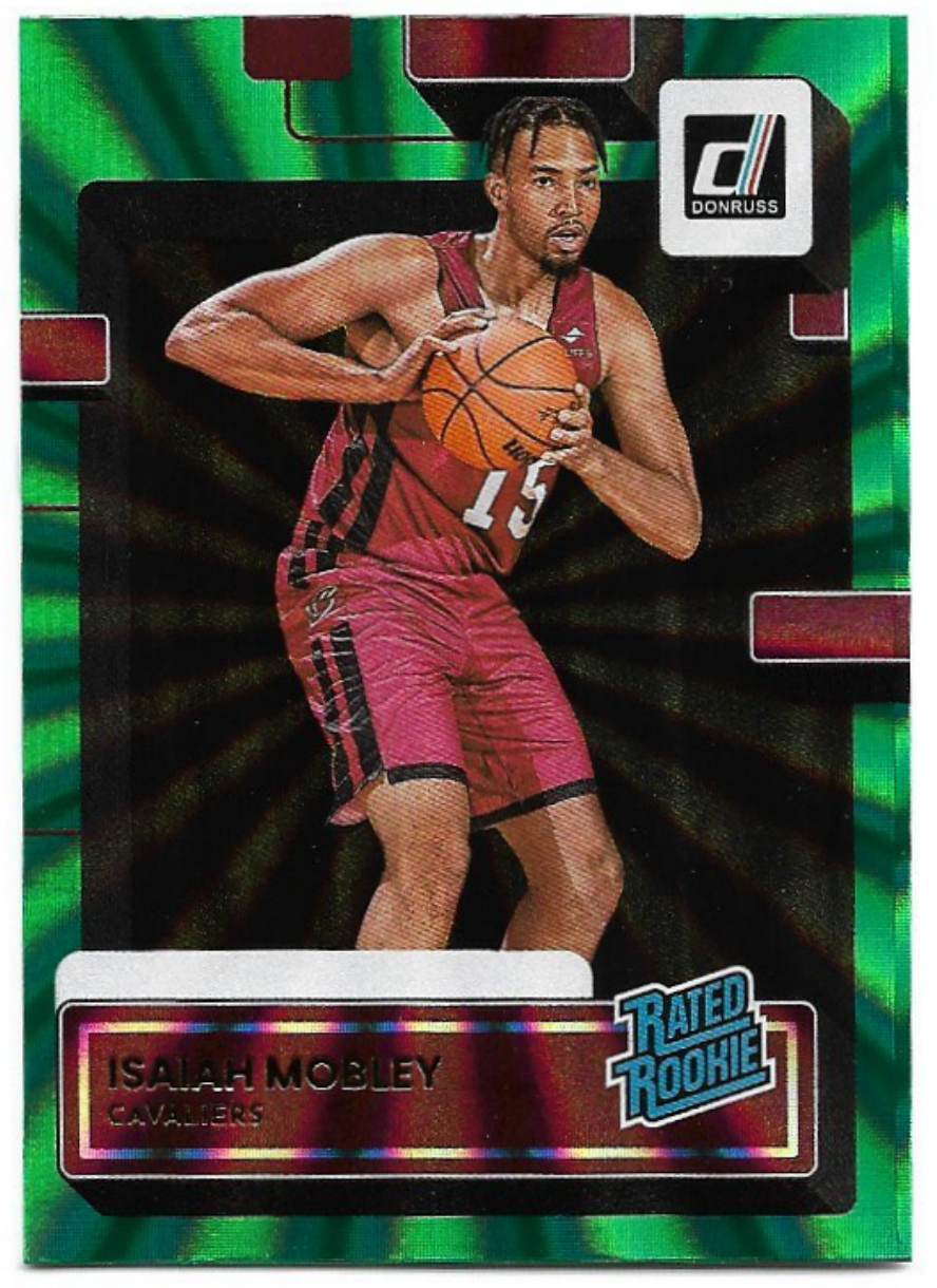 Rated Rookie Holo Green Laser ISAIAH MOBLEY 22-23 Panini Donruss Basketball