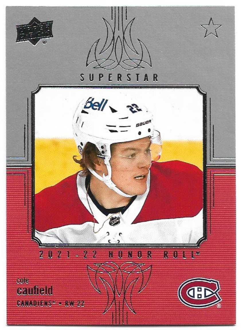 Rookie Honor Roll COLE CAUFIELD 21-22 UD Series 1