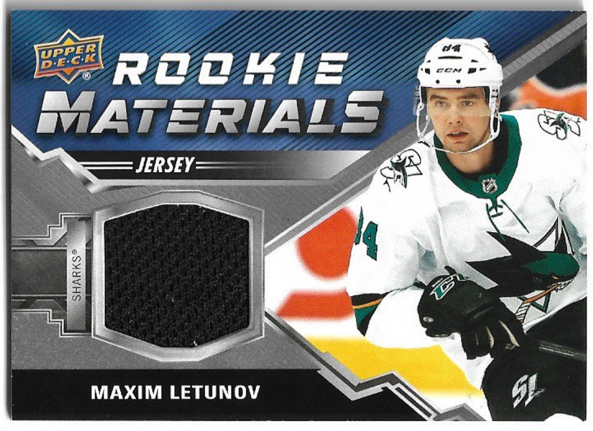 Jersey Rookie Materials MAXIM LETUNOV 20-21 UD Series 2
