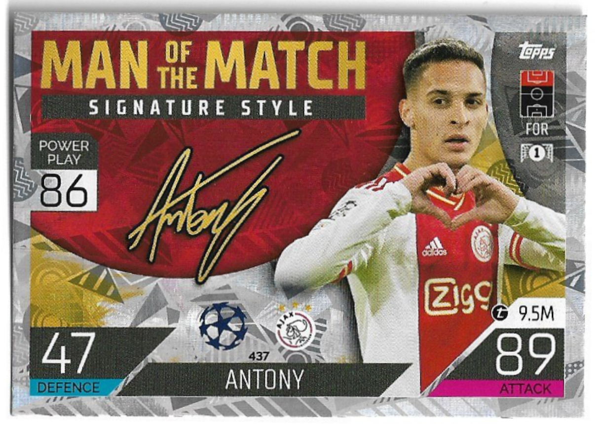 Man of the Match Signature Style ANTONY 22-23 Match Attax UCL