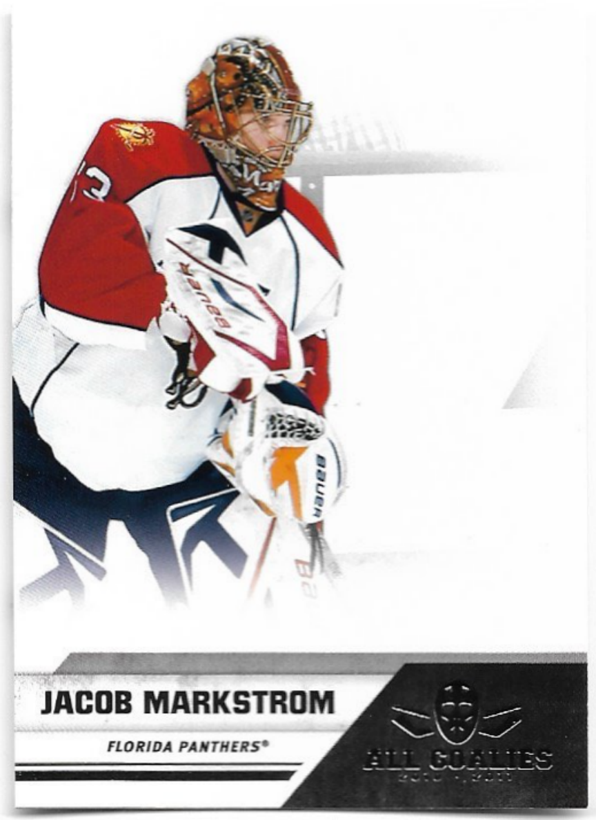 Rookie JACOB MARKSTROM 2011 Panini All Goalies