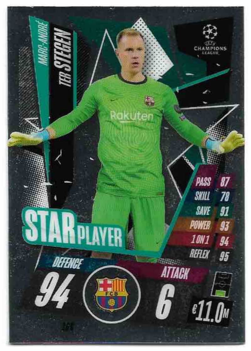 Star Player MARC-ANDRE TER STEGEN 20-21 Topps Chrome Match Attax UCL