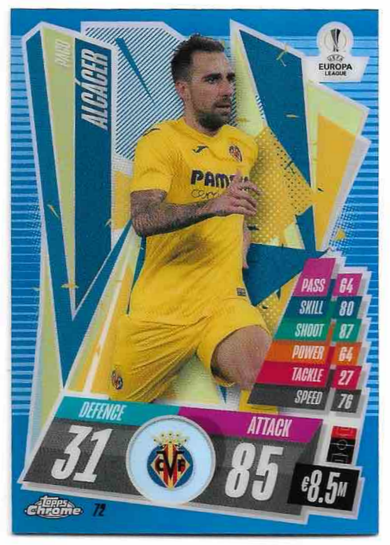 Blue Refractor PACO ALCACER 20-21 Topps Chrome Match Attax UCL /150