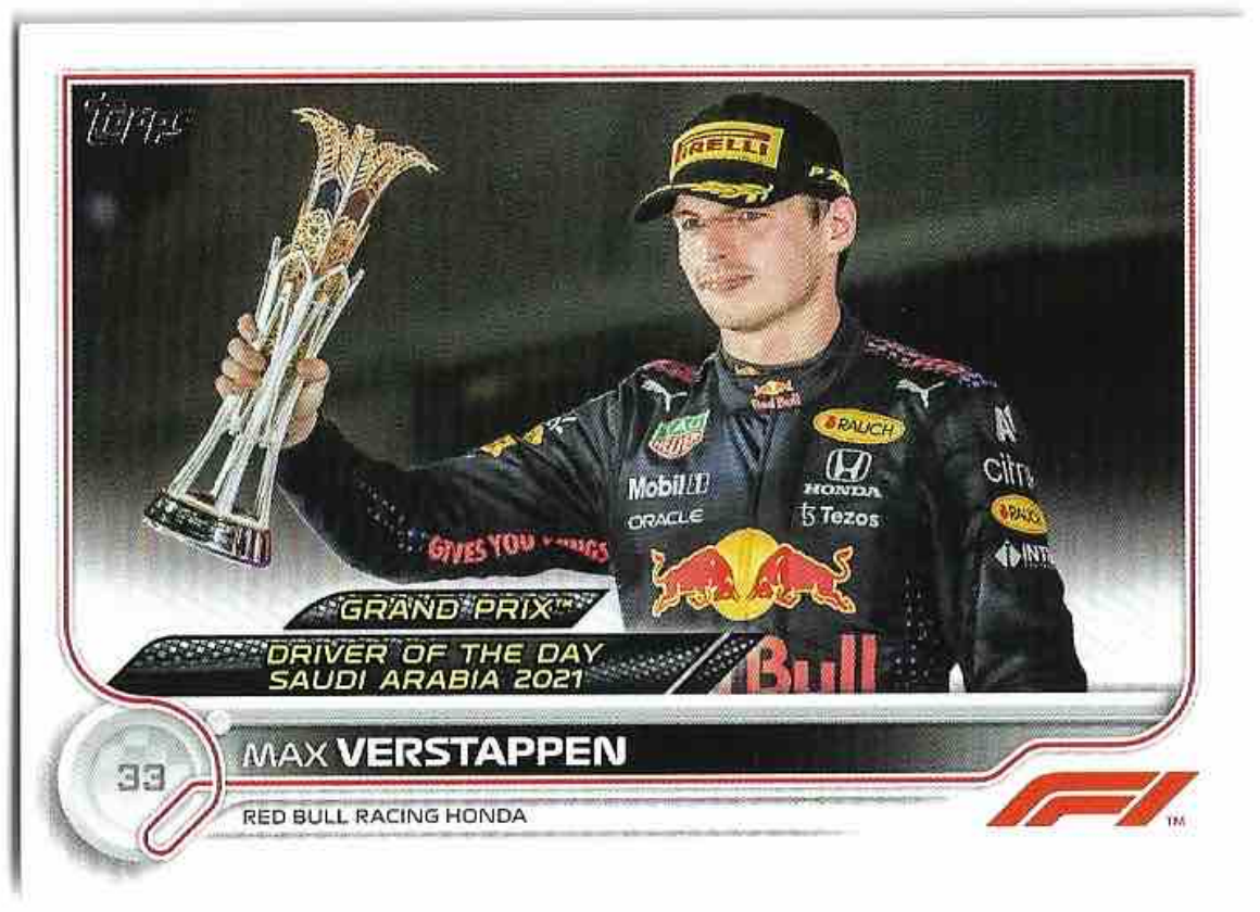 Grand Prix Driver of the Day MAX VERSTAPPEN 2022 Topps Formula 1