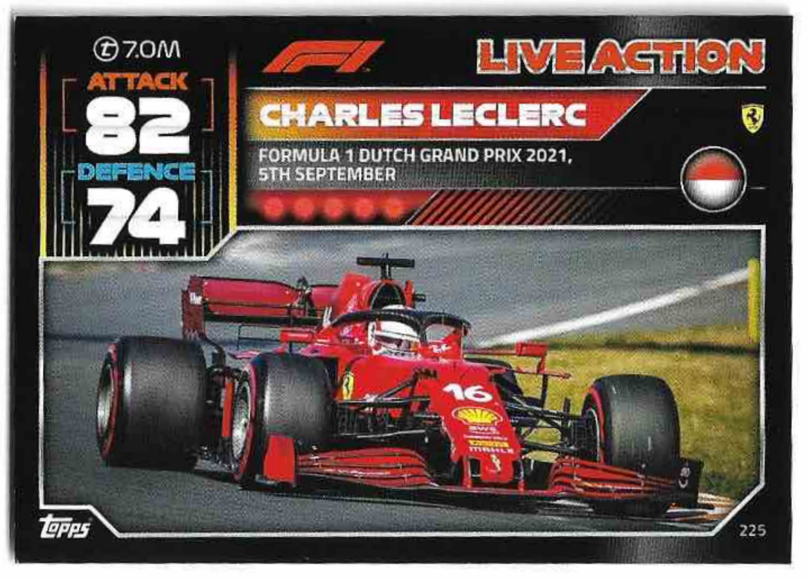 Live Action CHARLES LECLERC 2022 Topps Turbo Attax