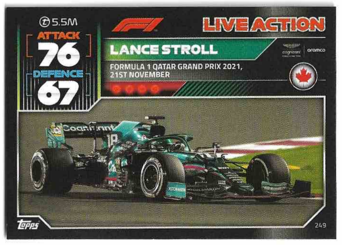 Live Action LANCE STROLL 2022 Topps Turbo Attax