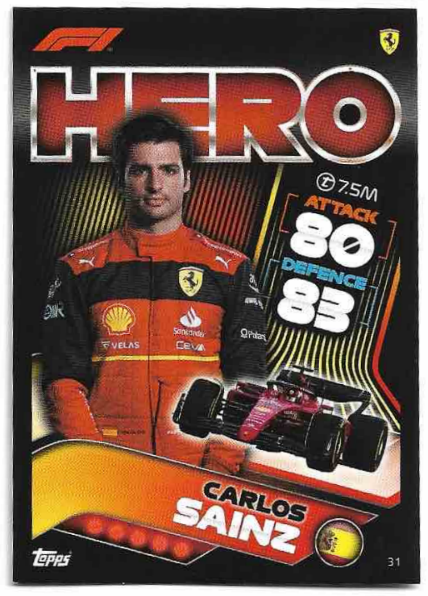 Hero CARLOS SAINZ 2022 Topps Turbo Attax