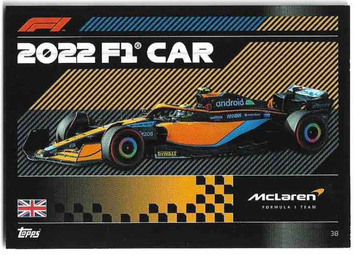 2022 F1 Car MCLAREN 2022 Topps Turbo Attax