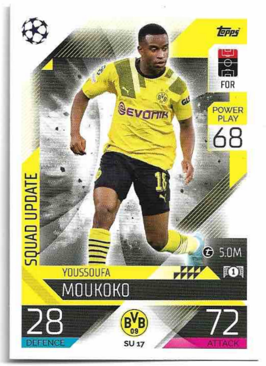 Squad Update YOUSSOUFA MOUKOKO 2023 Match Attax Extra UCL