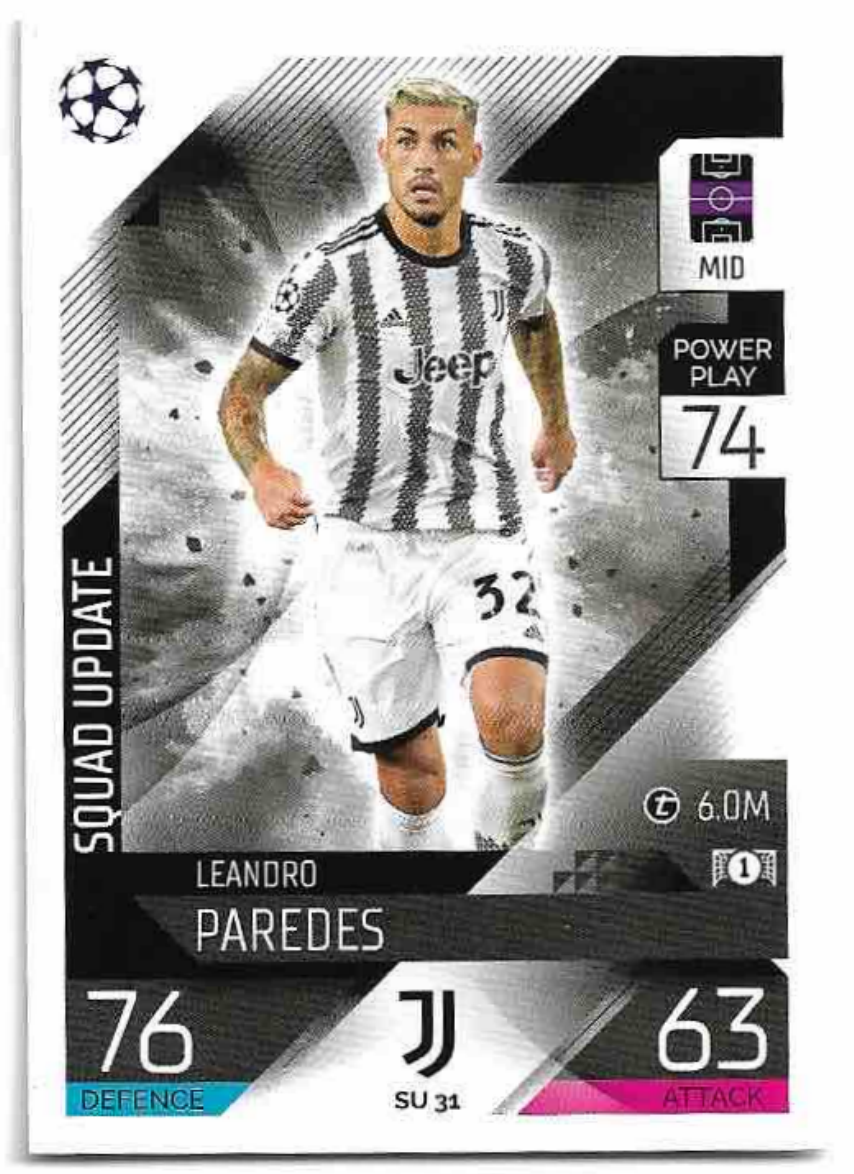 Squad Update LEANDRO PAREDES 2023 Match Attax Extra UCL