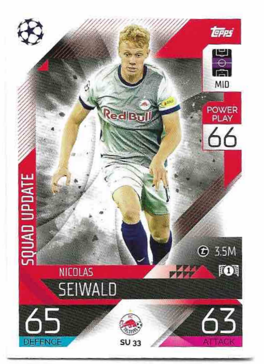 Squad Update NICOLAS SEIWALD 2023 Match Attax Extra UCL
