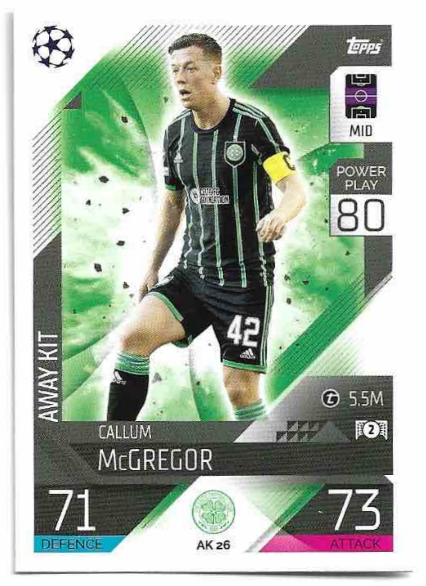 Away Kit CALLUM MCGREGOR 2023 Match Attax Extra UCL