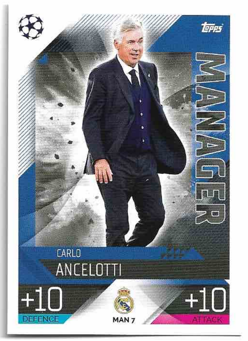 Manager CARLO ANCELOTTI 2023 Match Attax Extra UCL