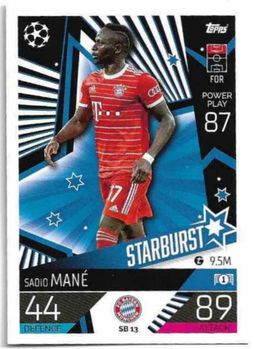 Starburst SADIO MANE 2023 Match Attax Extra UCL