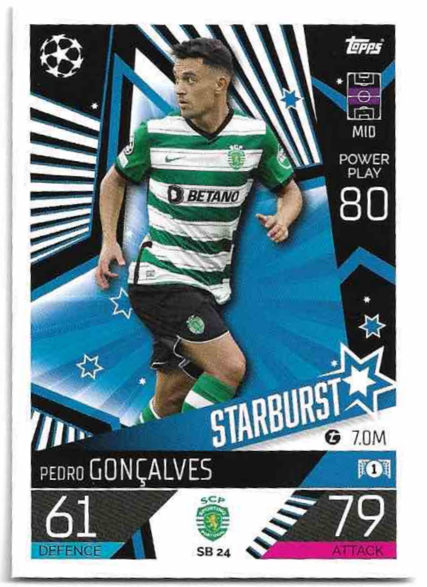 Starburst PEDRO GONCALVES 2023 Match Attax Extra UCL