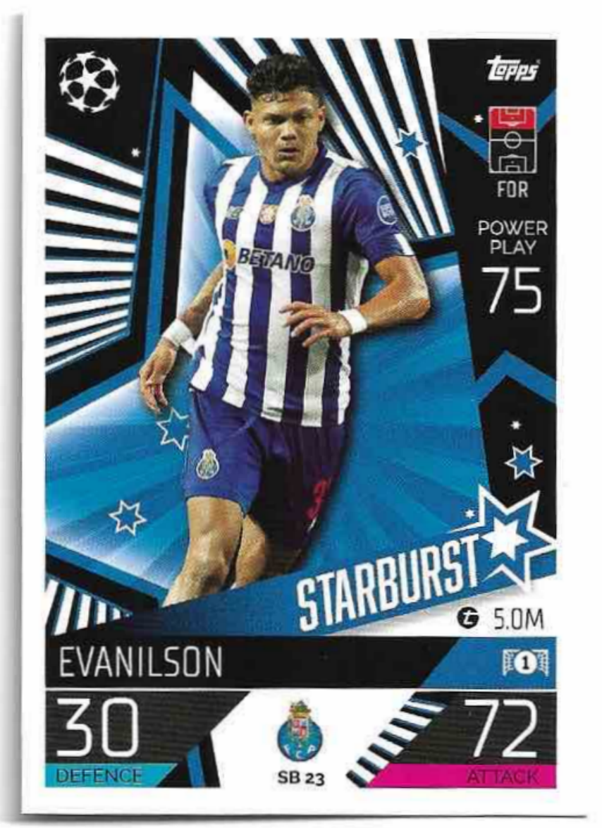 Starburst EVANILSON 2023 Match Attax Extra UCL