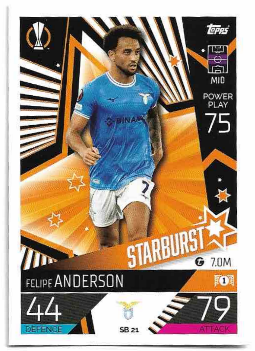 Starburst FELIPE ANDERSON 2023 Match Attax Extra UCL