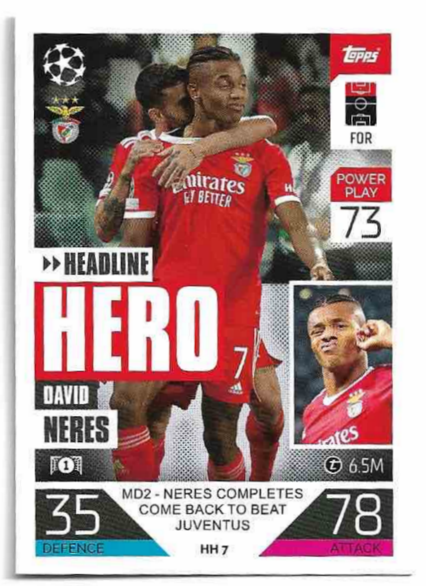 Headline Hero DAVID NERES 2023 Match Attax Extra UCL